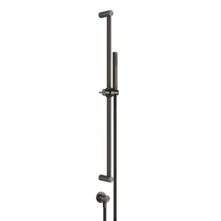 Gessi 316 Штанга в комплекте с душевой лейкой с легкой очисткой, шланг 1,50 м, вывод воды из стены, цвет: brushed black metal pvd