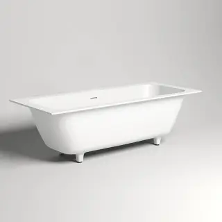 Salini Orlanda Axis Встраиваемая ванна на ножках 190.5х80х60см.,  &quot;Up&Down&quot;, материал: S-Stone, сифон, интегрированный слив-перелив, цвет: белый матовый