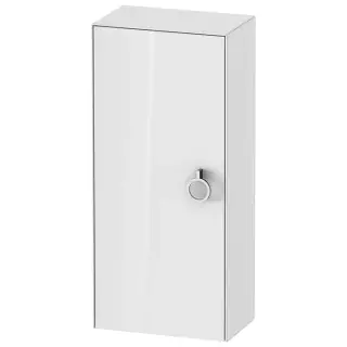 Duravit White Tulip Шкафчик подвесной 40x24х88см., 1 дверца, 2 стекл. полки с алюм., петли справа, цвет: белый высокоглянцевый