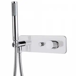 Bossini Oki Комплект: Смеситель для душа с девиатором на 2 выхода , ручной душ ZEN и шланг, соединение на 1/2” , цвет: хром