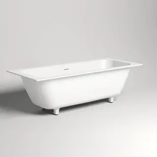 Salini Orlanda Axis Встраиваемая ванна на ножках 191х80х60см.,  &quot;Up&Down&quot;, материал: S-Sense, интегрированный слив-перелив, цвет: белый матовый