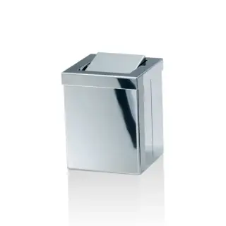 Decor Walther DW 1130 Корзина для бумаги 12x12x15см, с крышкой, напольная, цвет: сталь полированная