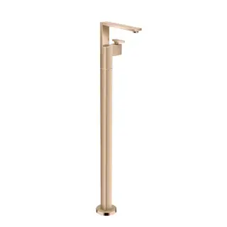 Axor Edge Смеситель для раковины, напольный, с донным клапаном push/open, излив 235мм, алмазная огранка, внешняя часть, цвет: красное золото