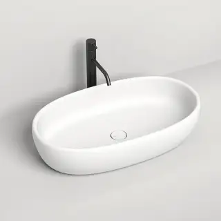 Salini Luce Раковина накладная 69х39,5х15.5cм, без отв., без перелива, S-Stone, цвет: белый матовый