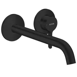 Axor One Смеситель для раковины, встраиваемый, излив 220 мм, внешняя часть, цвет: черный матовый