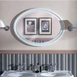 SIMAS Lante Зеркало овальное 90х62см, цвет: белый