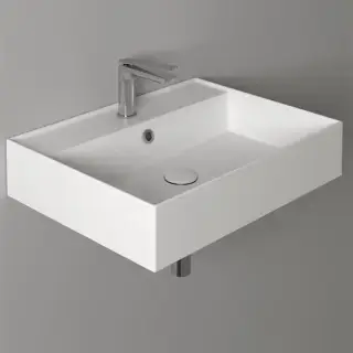 Simas Agile Раковина 61х46 см, 1 отв., подвесная/накладная, с переливом, цвет: белый