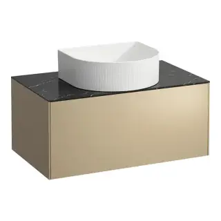 Laufen Sonar Тумба под раковину, 77.5х45.5х34см., 1 ящик, с отв. в центре, цвет: золото и черный мрамор
