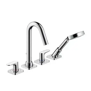 Axor Citterio M, Смеситель на край ванны, на 4 отверстия, с рычаговыми рукоятками, внешняя часть, цвет: хром