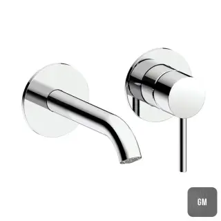 Almar Mixers Смеситель для раковины, настенный, цвет: оружейный металл брашированный PVD