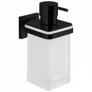 Colombo Basic Дозатор для жидкого мыла, подвесной, цвет: черный матовый/матовое стекло