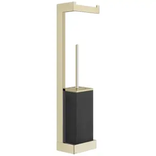 Gessi Inverso Accessories Стойка с держателем т/б и ершиком черным, подвесная, цвет: Brass Brushed PVD