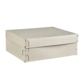 Colombo Adj Коробка Snob 36x30хH13.5см., настольная, цвет: панна котта/белый