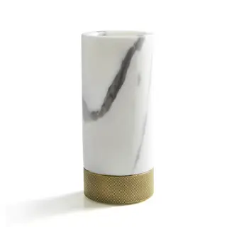 3SC Apuana 2.0 Стакан настольный d6,5хh15 см, цвет: мрамор White Statuario/латунь сатинированная матовая