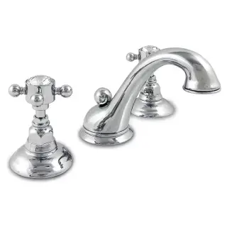 Nicolazzi Half Dome Crystal Смеситель для раковины на 3 отверстия, с донным клапаном, излив: 130 мм, цвет: хром