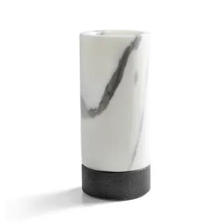 3SC Apuana 2.0 Стакан настольный d6,5хh15 см, цвет: мрамор White Statuario/никель черный матовый