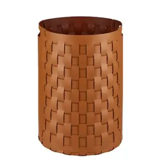 ADJ Круглая корзина для белья Bottega, D40xH57 см., цвет: коньяк/бордо