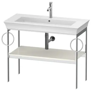 Duravit White Tulip Металлическая консоль 98.4x45х76см., напольная, 1 дерев. полка, 2 п/держ., цвет: Nordic White HighGloss