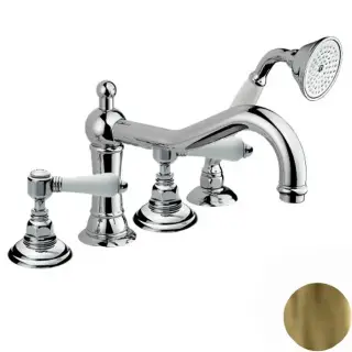 Nicolazzi P.M.Blancl Смеситель на борт ванны с душем на 4 отверствия, излив: 246 мм, цвет: Bronze Plated