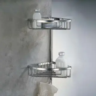 Colombo Angolari Двойная угловая полочка, цвет: хром