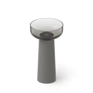 Dea Design Pedestal Basin Раковина 48х48х88см., напольная, без отв., Glasstech, прозрачная смола, цвет: Smoky Black R4