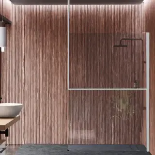 Novellini Kuadra H Душевое ограждение 160х205cм., с свободным входом, Dx, с потолочным кронштейном, с полкой, стекло прозрачн, цвет: белый матовый