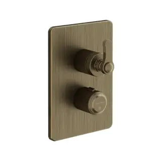 Gessi Venti20 Смеситель для душа, встраиваемый, термостатический, с переключателем на 2 положения, внешняя часть, цвет: Antique Brass