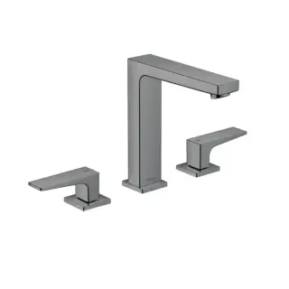 Hansgrohe Metropol Смеситель для раковины 160, на 3 отв, с донным клапаном, излив 152мм, цвет: шлифованный черный хром