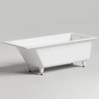 Salini Cascata KIT Встраиваемая ванна 1700х700х600м м., донный клапан &quot;Click-Clack&quot; белый, сифон, ножки, мат-л: S-Stone, цвет: белый матовый