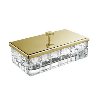 3SC Palace Коробочка универсальная, 23х12,5хh10см, с крышкой, настольная, цвет: Rosa хрусталь/золото 24к. Lucido