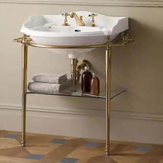 Devon&Devon Oxford Консоль 54х50см, с раковиной на 3 отв., напольная, цвет: светлое золото