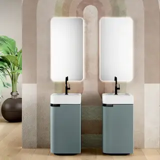 Oasis Profilo Композиция №22 Комплект мебели 45х45х h200см., напольный, цвет: Avio matt/Белый матовый/Хром