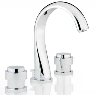 THG Diplomate Smooth Rings Смеситель для раковины на 3 отверстия, с донным клапаном, цвет: хром