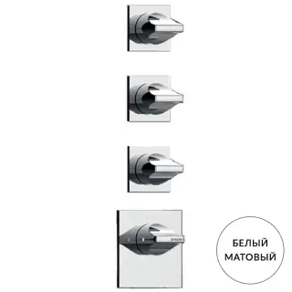 Bossini Apice Смеситель для душа, встраиваемый, термостатический, 2 запорных вентиля, внешняя часть, цвет: белый матовый