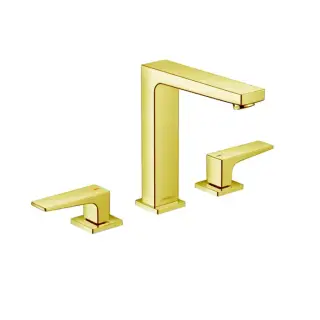 Hansgrohe Metropol Смеситель для раковины 160, на 3 отв, с донным клапаном, излив 152мм, цвет: золото