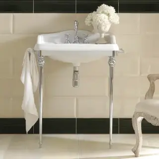 3SC Consolle Консоль Денди 85х54хh104см, с раковиной LA01, сифоном и полотенцедердателями, напольная, цвет: хром