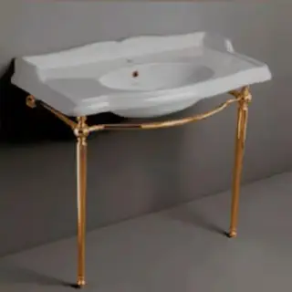 SIMAS Arcade Консоль 105х56см, c белой раковиной на 1 отв., напольная, цвет: консоли oro