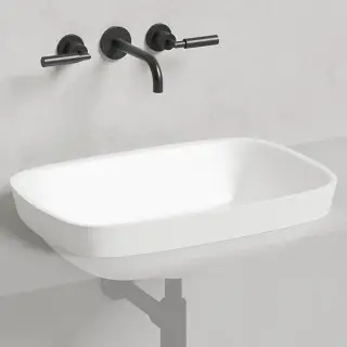 Salini Marea Раковина 60х40х17см., без отв., встраиваемая снизу, S-Sense, цвет: белый глянцевый