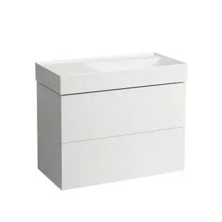 Laufen Kartell Тумба с раковиной 88x45x60см, без отв.,2 ящика, органайзер для ящика, с полочкой слева, цвет: белый матовый
