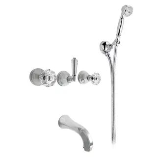 Nicolazzi Teide Смеситель для ванны с 2мя ручками, встроенный, с ручным душем, вкл. внутр часть, излив: 168 мм, цвет: хром