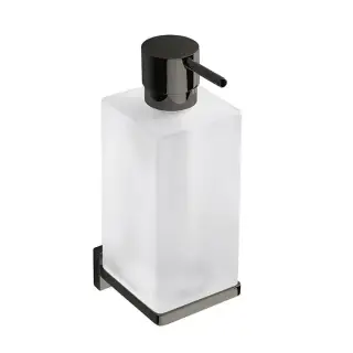 Colombo Look Дозатор для жидкого мыла, подвесной, цвет: PVD графит полированный/матовое стекло