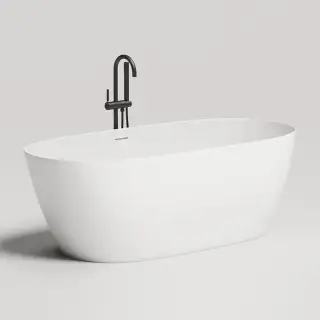 Salini Sofia Ванна отдельностоящая 170x80cм, донный клапан &quot;Up&Down&quot;, сифон, слив-перелив, материал: S-Stone, цвет: белый матовый