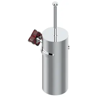 THG Pétale de cristal rouge Ёршик для туалета, подвесной, цвет: хром/красный хрусталь