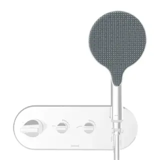 Bossini Apice Смеситель для душа, встраиваемый, термостатический, 2 запорных вентиля, с ручным душем и шлангом 1500 мм, цвет: белый матов