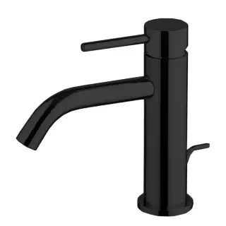 Fima Carlo Frattini Spillo Up Смеситель для раковины, на 1 отв., XS, с донным клапаном, цвет: черный матовый