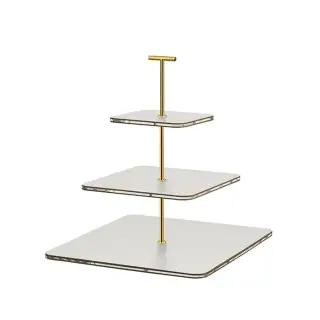 ADJ Сервировочная стойка 30x30xH35см., ручка &quot;Т&quot;, цвет: устричный/фурнитура золото