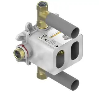 THG Термостат  3/4&quot; - 60 л/мин с восковым картриджем и коробкой для встраивания, с двумя запорными вентилями