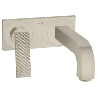 Axor Citterio Смеситель для раковины, встраиваемый, излив: 22см, с панелью, текстура, цвет: шлифованный никель