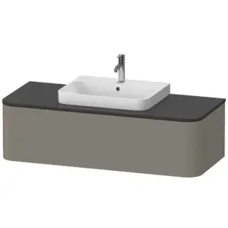Duravit Happy D.2 Plus Тумба подвесная 130x48х35.4см, с раковиной и 1 ящиком, цвет: stone grey satin matt