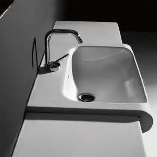 Kerasan Inka Project INKA Раковина 60х40 см, 1 отв., со столешницами, цвет: белый глянцевый